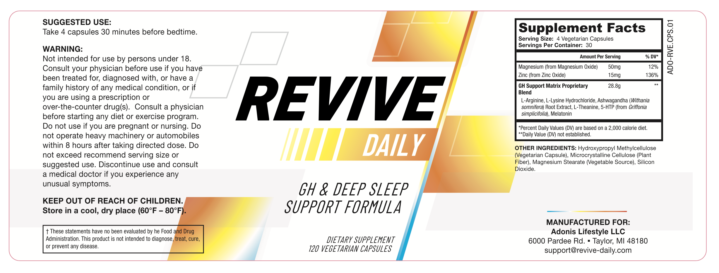 Revive Daily Ingredients Facts